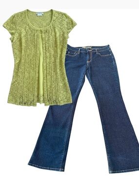 Old Navy The Sweetheart Jeans Size 10 Van Heusen Lace Twin Set M Outfit Lot 3pc